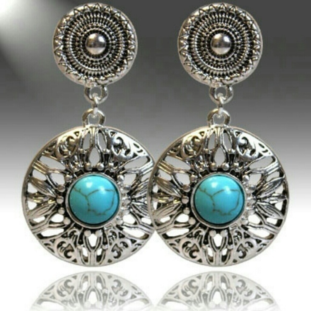 Turquoise and Silver Earrings